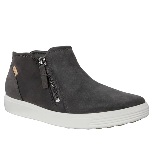 Women's ECCO Soft 7 Low Zip Bootie - Dark Shadow
