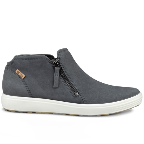 Women's ECCO Soft 7 Low Zip Bootie - Dark Shadow