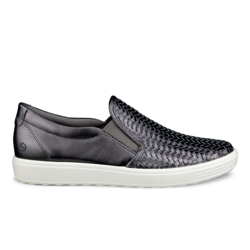 Women's ECCO Soft 7 Woven Slip-On 2.0 - Silver Heavy
