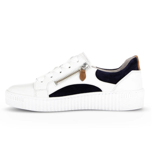 Women's Gabor 43.330 Double Zipper Sneaker - Weiss/Marine