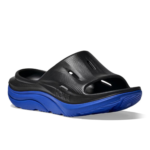 Women's HOKA Ora Recovery Slide 3 - Black/Ultramarine (BLTR)