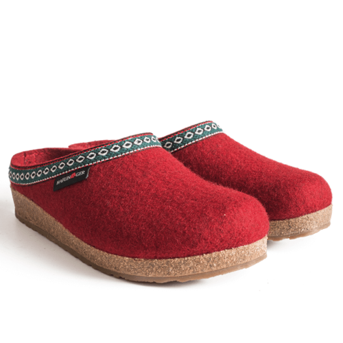 Women's Haflinger Grizzly Zigzag Clog - Chili