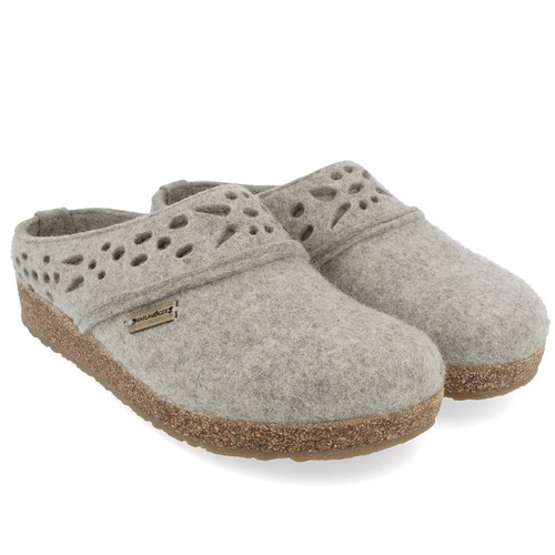 Women's Haflinger Lacey Clog - Silver Grey