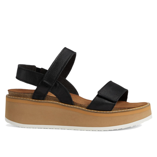 Women’s Naot Meringue – Soft Black Leather/Camel Sole