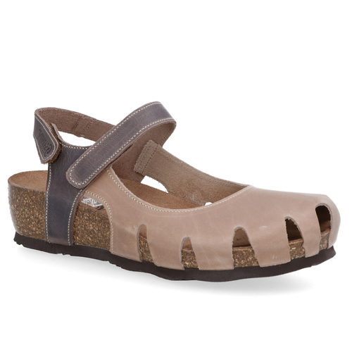 Women’s Sabatini 4009 Wedge Covered Toe Sandal – Beige/Fango