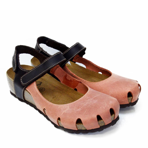 Women’s Sabatini 4009 Wedge Covered Toe Sandal – Salmone/T.Moro