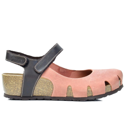 Women’s Sabatini 4009 Wedge Covered Toe Sandal – Salmone/T.Moro