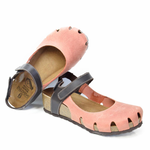Women’s Sabatini 4009 Wedge Covered Toe Sandal – Salmone/T.Moro