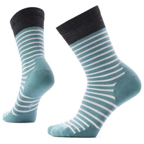 Women's Smartwool Everyday Pin Stripe Crew Socks - Dusty Teal
