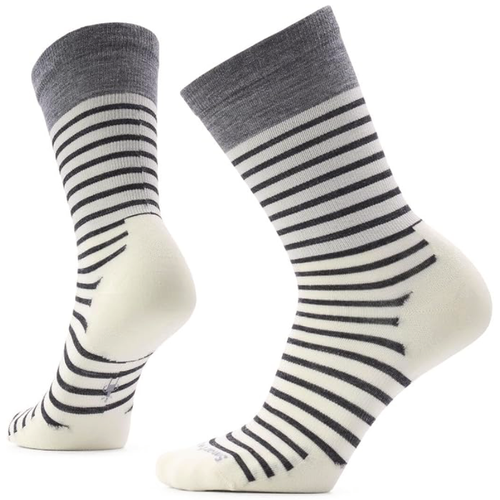 Women's Smartwool Everyday Pin Stripe Crew Socks - Natural