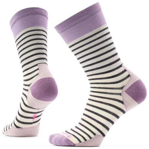 Women's Smartwool Everyday Pin Stripe Crew Socks - Purple Dawn