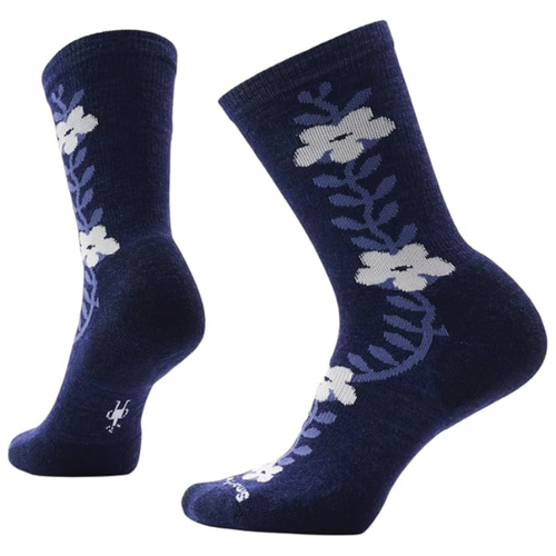 Women's Smartwool Garden Vine Crew Socks - Deep Navy