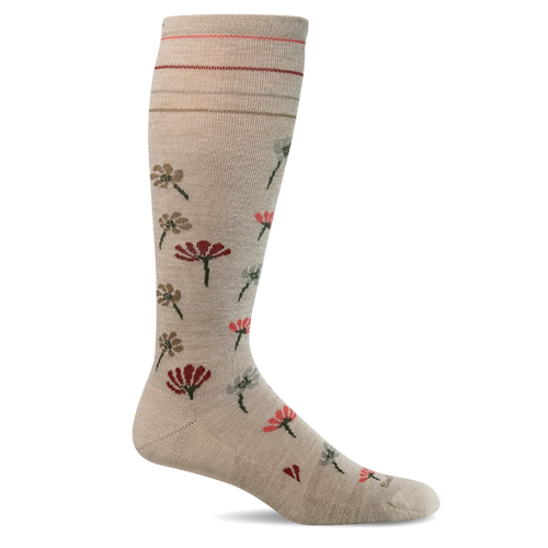 Women's Sockwell Field Flower Moderate Graduated Compression Socks - Barley