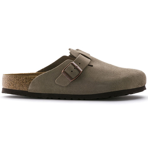 Birkenstock Boston Soft Footbed – Taupe Suede