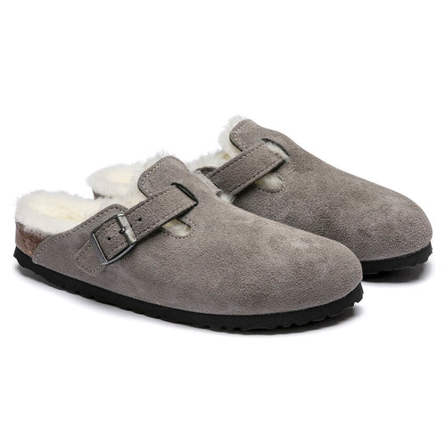 Women’s Birkenstock Boston Shearling – Stone Coin/Natural