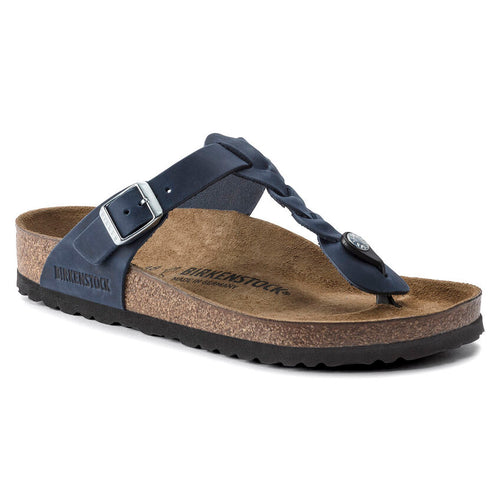 Women's Birkenstock Gizeh Braid - Navy Oiled Leather