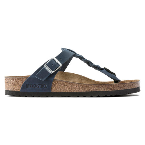 Women's Birkenstock Gizeh Braid - Navy Oiled Leather