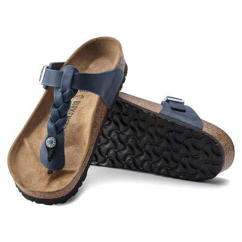 Women's Birkenstock Gizeh Braid - Navy Oiled Leather