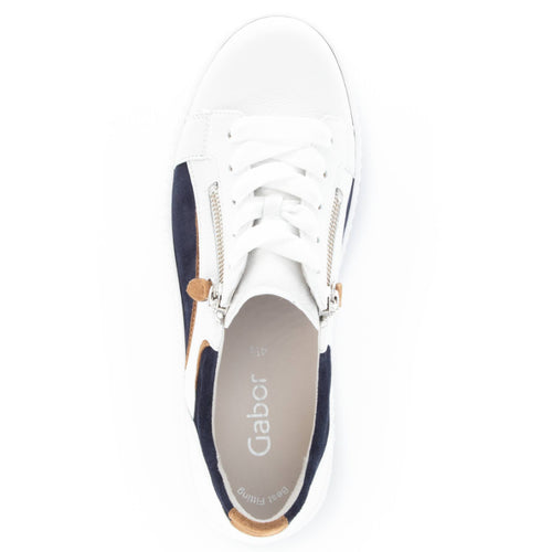 Women's Gabor 43.330 Double Zipper Sneaker - Weiss/Marine