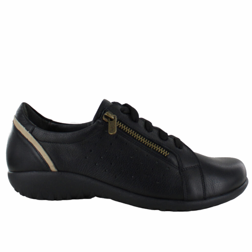 Women's Naot Moko - Soft Black Leather/Khaki Beige
