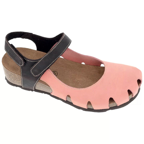 Women’s Sabatini 4009 Wedge Covered Toe Sandal – Salmone/T.Moro