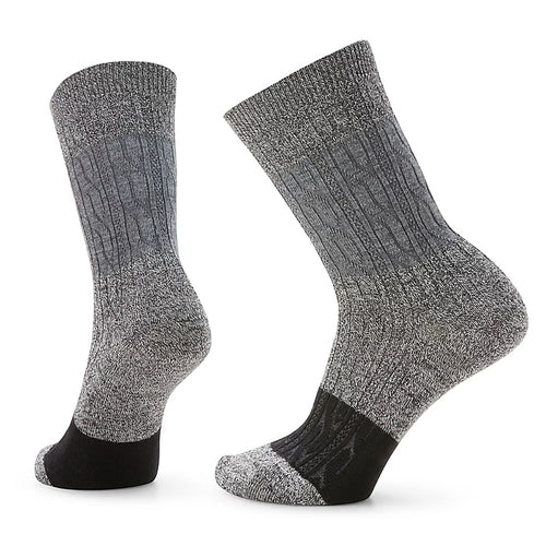 Women's Smartwool Everyday Color Block Cable Crew Socks – Charcoal