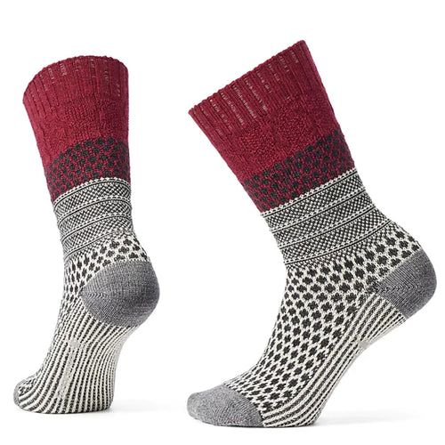 Women's Smartwool Everyday Popcorn Cable Crew Socks - Tibetan Red