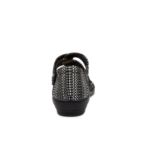 Womens Ziera Doxie Sandal - Black White Leather