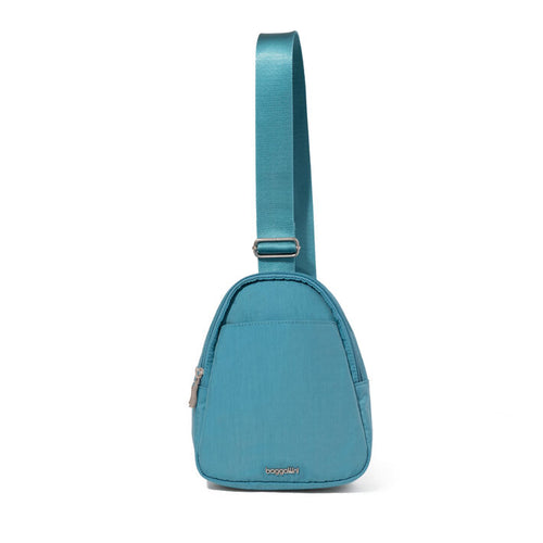 Baggallini Double Zip Mini Sling - Seaside Blue
