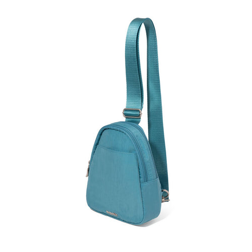 Women's Baggallini Double Zip Mini Sling - Seaside Blue