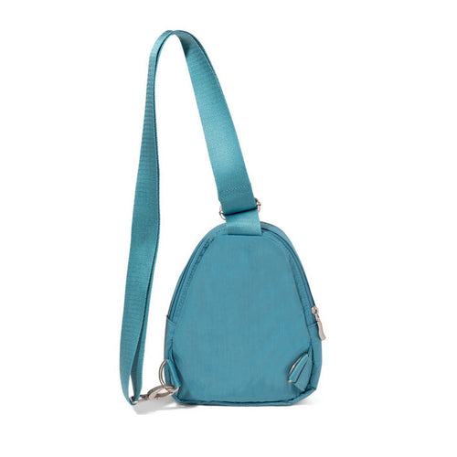 Women's Baggallini Double Zip Mini Sling - Seaside Blue