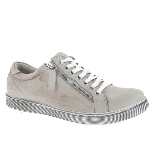 Women’s Andrea Conti Low Zip Sneaker – Silbergrau