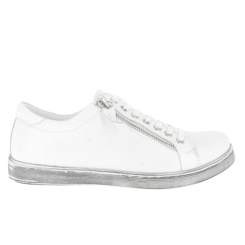 andrea conti low zip sneaker white