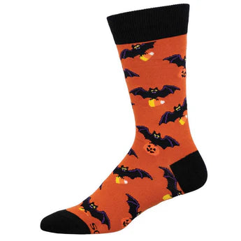 Men's Socksmith Batty for Candy Cotton Crew Socks - Orange