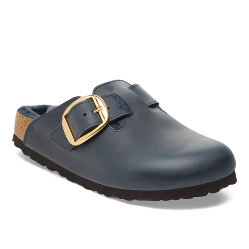 Women’s Birkenstock Boston Big Buckle Shearling – Midnight