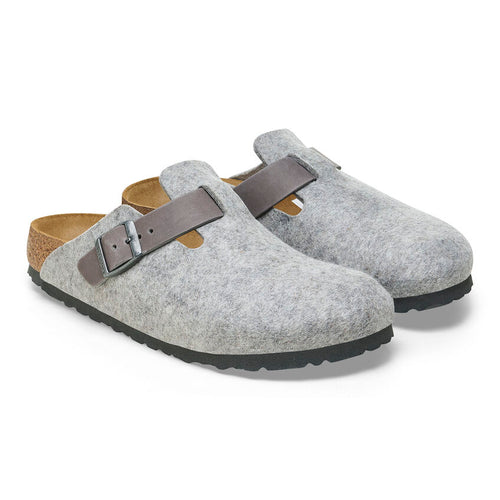 Women’s Birkenstock Boston Wool – Light Grey/Iron