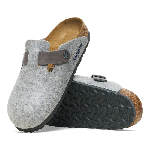 Women’s Birkenstock Boston Wool – Light Grey/Iron