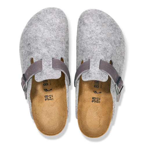 Women’s Birkenstock Boston Wool – Light Grey/Iron