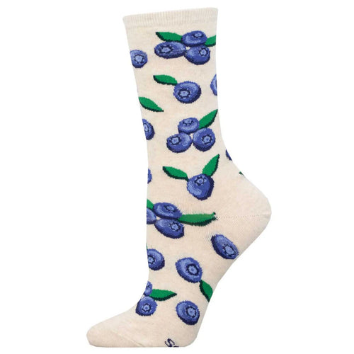 Women's Socksmith Blueberries Cotton Crew Socks – Ivory Heather