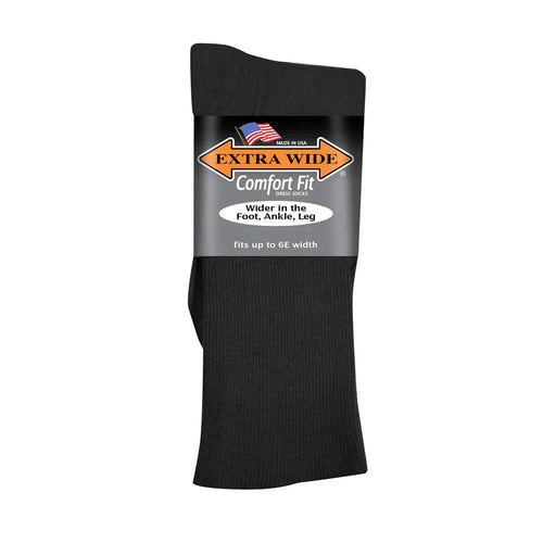 Extra Wide Comfort Dress Sock - Black