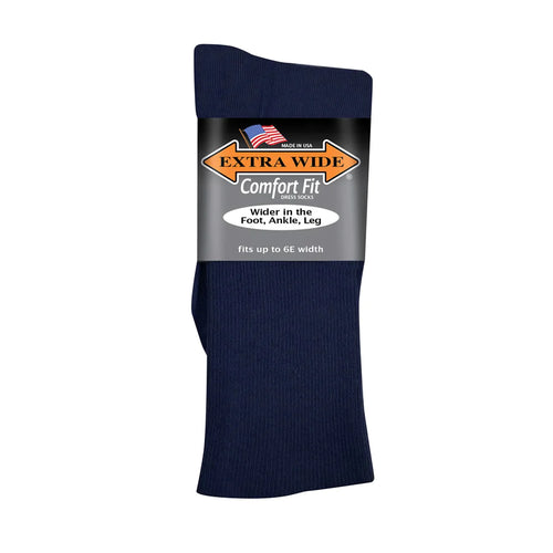 Extra Wide Comfort Dress Sock - Navy