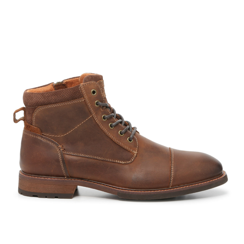 Men's Florsheim Chalet Cap Toe Boot - Brown Crazy Horse