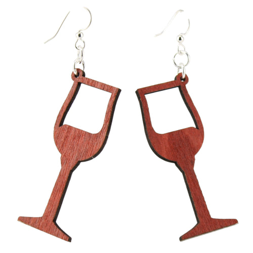 Green Tree Jewelry Wine Glasses Earrings