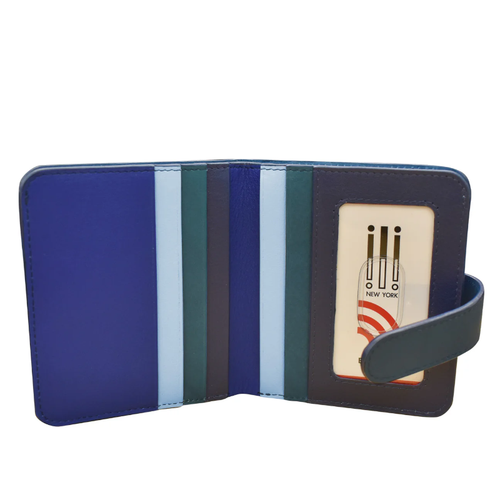 ili New York Bifold Credit Card Wallet - Denim Multi