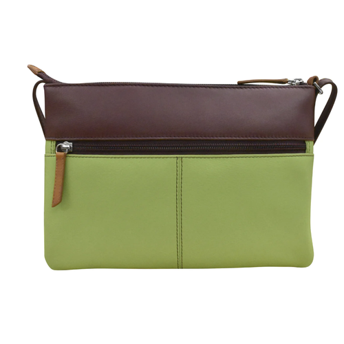 ili New York Double Zip Crossbody - Sage Multi