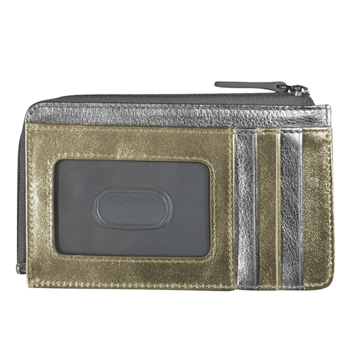 ili New York Flat Card Case - Silver/Light Gold