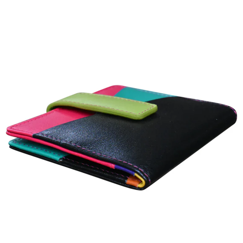 ili New York Mini Asymmetric Credit Card Wallet - Black Brights