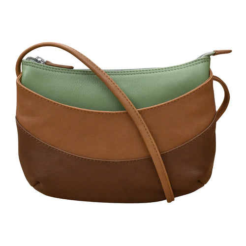 ili New York Round Zip Top Crossbody - Sage Combo