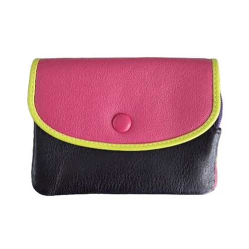 ili New York Small Coin and Card Case - Black Brights