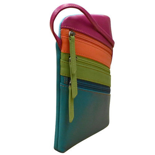 ili New York Small Triple Zip Crossbody - Paradise Multi